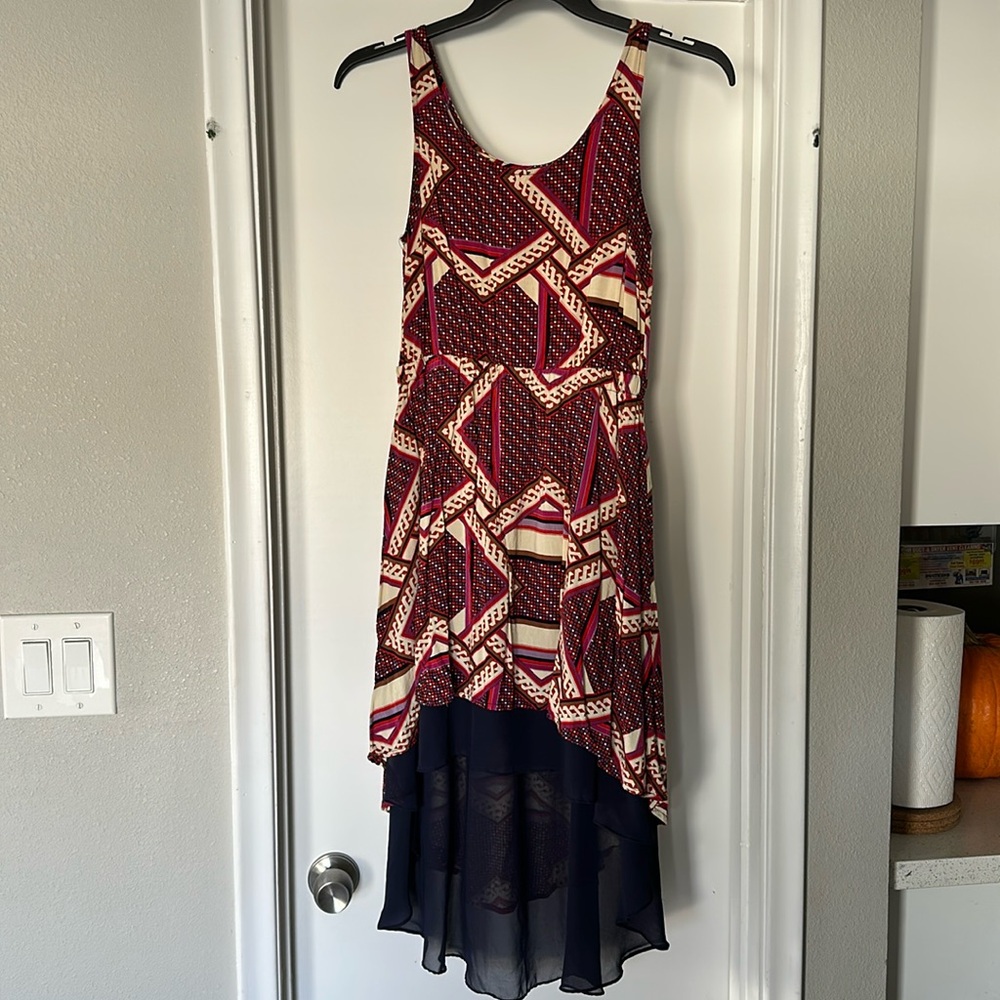 Patterned high low dress